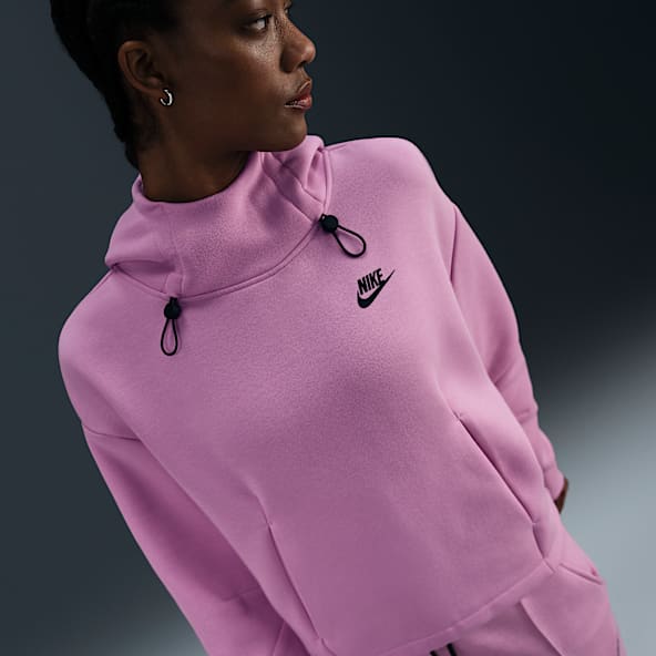 Nike pink zip up hoodie discount